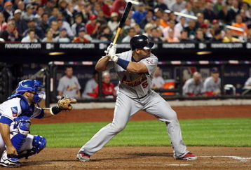 NEW YORK - JUNE 22:  Albert Pujols #5 of the St. Louis Cardinals bats against the New York Mets on June 22, 2009 at Citi Field in the Flushing neighborhood of the Queens borough of New York City.  (Photo by Jim McIsaac/Getty Images)
