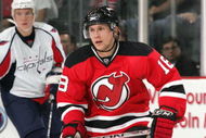 NEWARK, NJ - SEPTEMBER 29:  Nicklas Bergfors of the New Jersey Devils skates during the game against the Washington Capitals on September 29, 2008 at the Prudential Center in Newark, New Jersey.  (Photo by Bruce Bennett/Getty Images)