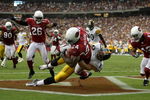 GLENDALE, AZ - SEPTEMBER 30:  Adrian Wilson #24 of the Arizona Cardinals is tackled in the endzone by Heath Miller #83 of the Pittsburgh Steelers after making an interception for a touchback at University of Phoenix Stadium September 30, 2007 in Glendale, Arizona.  (Photo by Jonathan Ferrey/Getty Images)
