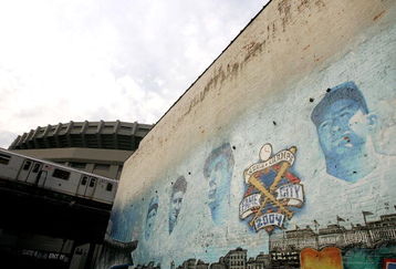 NEW YORK - OCTOBER 03:  A mural of former New York Yankees (L-R) Babe Ruth, Lou Gehrig, Joe DiMaggio and Mickey Mantle, is shown outside of Yankee Stadium prior to game one of the American League Division Series against the Detroit Tigers on October 3, 2006 at Yankee Stadium in the Bronx Borough of New York City.  (Photo by Al Bello/Getty Images)