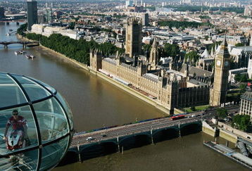 LONDON - AUGUST 4:  Reigning World Superbike Champion James Toseland of Great Britain and Ducati Xerox poses during a photocall on the London Eye on August 4, 2005 in London, England. (Photo by Bryn Lennon/Getty Images).