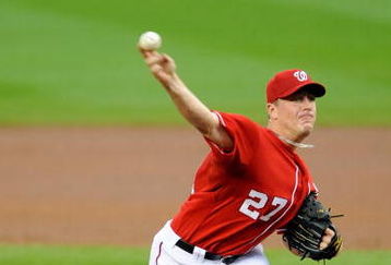 WASHINGTON - JUNE 04:  Jordan Zimmermann #27 of the Washington Nationals pitches against the San Francisco Giants at Nationals Park on June 4, 2009 in Washington, DC.  (Photo by Greg Fiume/Getty Images)
