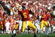 PASADENA, CA - JANUARY 01:  Quarterback Mark Sanchez #6 of the USC Trojans throws a pass during the 95th Rose Bowl Game presented by Citi against the Penn State Nittany Lions at the Rose Bowl on January 1, 2009 in Pasadena, California. The Trojans defeated the Nittany Lions 38-24.  (Photo by Christian Petersen/Getty Images)