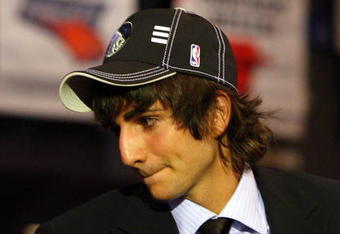 NEW YORK - JUNE 25:  Fifth overall draft pick by the Minnesota Timberwolves,  Ricky Rubio makes his way to the stage during the 2009 NBA Draft at the Wamu Theatre at Madison Square Garden June 25, 2009 in New York City. NOTE TO USER: User expressly acknowledges and agrees that, by downloading and/or using this Photograph, User is consenting to the terms and conditions of the Getty Images License Agreement.  (Photo by Jim McIsaac/Getty Images)