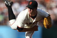 SAN FRANCISCO - MAY 17: Matt Cain #18 of the San Francisco Giants pitches against the New York Mets during a Major League Baseball game on May17, 2009 at AT&T Park in San Francisco, California. (Photo by Jed Jacobsohn/Getty Images)
