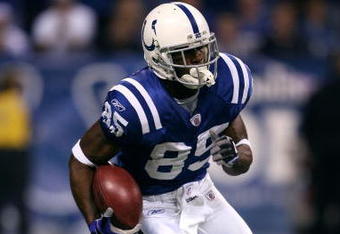 INDIANAPOLIS - NOVEMBER 02:  Pierre Garcon #85 of the Indianapolis Colts returns the ball against the New England Patriots at Lucas Oil Stadium on November 2, 2008 in Indianapolis, Indiana.  (Photo by Andy Lyons/Getty Images)