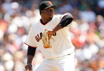 SAN FRANCISCO - MAY 13:  Merkin Valdez #47 of the San Francisco Giants pitches against the Washington Nationals at AT&T Park on May 13, 2009 in San Francisco, California.  (Photo by Ezra Shaw/Getty Images)
