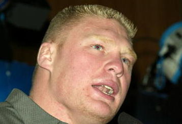 NEW YORK - MARCH 11:  Wrestler Brock Lesnar attends a press conference to promote Wrestlemania XX at Planet Hollywood March 11, 2004 in New York City.  (Photo by Peter Kramer/Getty Images)