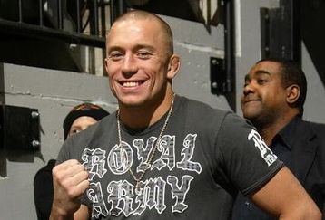 TORONTO - FEBRUARY 5:  Ultimate Fighter Georges St-Pierre attends the Toronto Maple Leafs game against the Florida Panthers during a fight during their NHL game at the Air Canada Centre February 5, 2008 in Toronto, Ontario, Canada. (Photo By Dave Sandford/Getty Images)