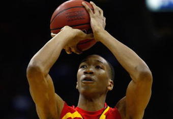 KANSAS CITY, MO - MARCH 13:  Wesley Johnson #4 of the Iowa State Cyclones shoots a free throw during the game against the Texas A&M Aggies during day 1 of the Big 12 Men's Basketball Tournament on March 13, 2008 at the Sprint Center in Kansas City, Missouri. (Photo by Jamie Squire/Getty Images)
