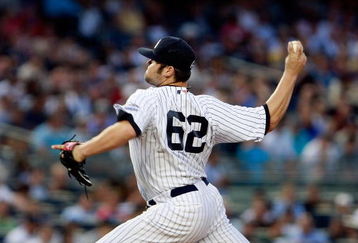 NEW YORK - JUNE 30:  Joba Chamberlain #62 of the New York Yankees pitches against the Seattle Mariners June 30, 2009 at Yankee Stadium in the Bronx borough of New York City.  (Photo by Mario Tama/Getty Images)