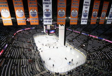 EDMONTON, AB - OCTOBER 4:  A general view shows the championship banners before the Edmonton Oilers game against the San Jose Sharks on October 4, 2007 at Rexall Place in Edmonton, Alberta, Canada. (Photo by Tim Smith/Getty Images)