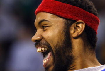 BOSTON - MAY 28:  Rasheed Wallace #36 of the Detroit Pistons laughs during warm-ups before Game Five of the Eastern Conference Finals against the Boston Celtics during the 2008 NBA Playoffs at TD Banknorth Garden on May 28, 2008 in Boston, Massachusetts.  The Celtics won 106-102.  NOTE TO USER: User expressly acknowledges and agrees that, by downloading and/or using this photograph, user is consenting to the terms and conditions of the Getty Images License Agreement. (Photo by Jim Rogash/Getty Images)
