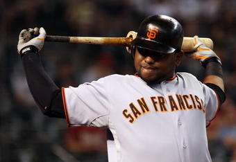 PHOENIX - JUNE 11:  Pablo Sandoval #48 of the San Francisco Giants waits on deck during the major league baseball game against the Arizona Diamondbacks at Chase Field on June 11, 2009 in Phoenix, Arizona. The Diamondbacks defeated the Giants 2-1.  (Photo by Christian Petersen/Getty Images)