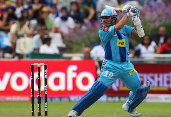 CAPE TOWN, SOUTH AFRICA - APRIL 18:  Sachin Tendulkar of Mumbai hits out during the IPL T20 match between Mumbai Indians and Chennai Super Kings at Newlands Cricket Ground on April 18, 2009 in Cape Town, South Africa.  (Photo by Tom Shaw/Getty Images)