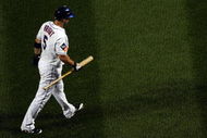NEW YORK - JUNE 28: David Wright #5 of the New York Mets walks back to the dugout after striking out against the New York Yankees on June 28, 2009 at Citi Field in the Flushing neighborhood of the Queens borough of New York City. (Photo by Jim McIsaac/Getty Images)