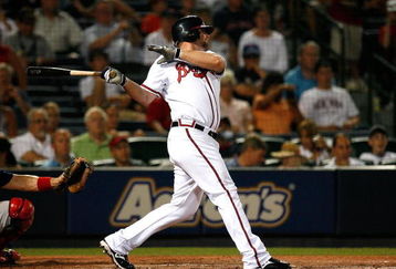 ATLANTA - JUNE 26:  Catcher Brian McCann #16 of the Atlanta Braves against the New York Yankees at Turner Field on June 25, 2009 in Atlanta, Georgia.  (Photo by Kevin C. Cox/Getty Images)