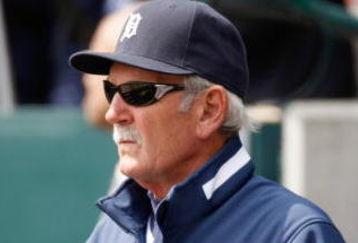 DETROIT - APRIL 10:  Manager Jim Leyland of the Detroit Tigers watches the action against the Texas Rangers during Opening Day on April 10, 2009 at Comerica Park in Detroit, Michigan. Detroit won the game 15-2. (Photo by Gregory Shamus/Getty Images)