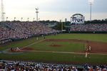 OMAHA, NE - JUNE 23:  Leon Landry #6 of the Louisiana State University Tigers at bat against the Texas Longhorns during Game 2 of the 2009 NCAA College World Series at Rosenblatt Stadium on June 23, 2009 in Omaha, Nebraska. (Photo by Elsa/Getty Images)
