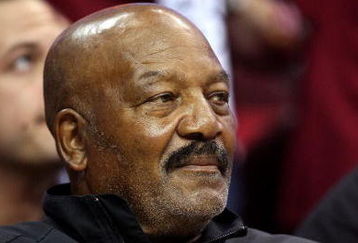 CLEVELAND - MAY 20:  Hall of fame football player Jim Brown attends Game One of the Eastern Conference Finals between the Cleveland Cavaliers and the Orlando Magic during the 2009 Playoffs at Quicken Loans Arena on May 20, 2009 in Cleveland, Ohio. NOTE TO USER: User expressly acknowledges and agrees that, by downloading and or using this photograph, User is consenting to the terms and conditions of the Getty Images License Agreement  (Photo by Elsa/Getty Images)