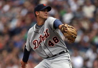 SEATTLE - APRIL 19:  Rick Porcello #48 of the Detroit Tigers pitches against the Seattle Mariners during the game on April 19, 2009 at Safeco Field in Seattle, Washington. (Photo by Otto Greule Jr/Getty Images)