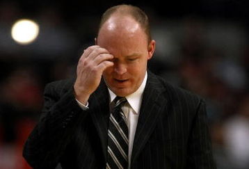 CHICAGO - MARCH 06:  Head coach Scott Skiles of the Milwaukee Bucks reacts against the Chicago Bulls at the United Center on March 6, 2009 in Chicago, Illinois.  NOTE TO USER: User expressly acknowledges and agreees that, by downloading and/or using this Photograph, User is consenting to the terms and conditions of the Getty Images License Agreement.  (Photo by Jonathan Daniel/Getty Images)