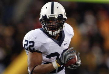 IOWA CITY, IOWA - NOVEMBER 8: Penn State Nittany Lions runningback Evan Royster #22 rushes for yards against the Iowa Hawkeyes at Kinnick Stadium on November 8, 2008 in Iowa City, Iowa. Iowa defeated Penn State  24-23. (Photo by David Purdy/Getty Images)