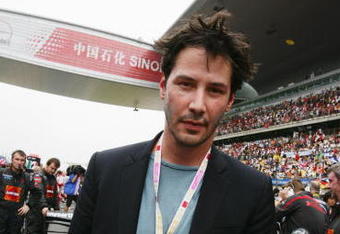 SHANGHAI, CHINA - OCTOBER 07:  Actor Keanu Reeves is seen on the grid before the start of the Chinese Formula One Grand Prix at the Shanghai International Circuit on October 7, 2007 in Shanghai, China.  (Photo by Mark Thompson/Getty Images)