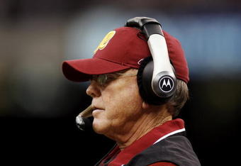 NEW ORLEANS, LA - DECEMBER 17:  Head coach Joe Gibbs of the Washington Redskins watches a play from the sideline against the New Orleans Saints on December 17, 2006 at the Superdome in New Orleans, Louisiana. The Redskins defeated the Saints 16-10.  (Photo by Chris Graythen/Getty Images)