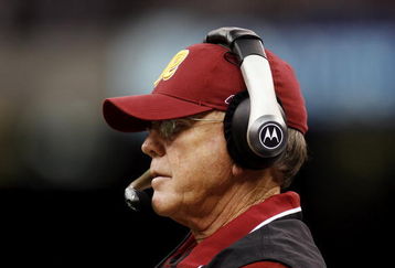 NEW ORLEANS, LA - DECEMBER 17:  Head coach Joe Gibbs of the Washington Redskins watches a play from the sideline against the New Orleans Saints on December 17, 2006 at the Superdome in New Orleans, Louisiana. The Redskins defeated the Saints 16-10.  (Photo by Chris Graythen/Getty Images)
