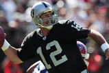 OAKLAND, CA - SEPTEMBER 19:  Rich Gannon #12 of the Oakland Raiders throws a pass against the Buffalo Bills at Network Associates Coliseum on September 19, 2004 in Oakland, California. (Photo by Jed Jacobsohn/Getty Images)