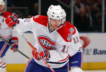 NEW YORK - APRIL 07:  Alex Tanguay #13 of the Montreal Canadiens skates against the New York Rangers on April 7, 2009 at Madison Square Garden in New York City. The Rangers defeated the Habs 3-1.  (Photo by Jim McIsaac/Getty Images)