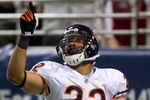 ST. LOUIS, MO - NOVEMBER 23:  Matt Forte #22 of the Chicago Bears celebrates a touchdown against the St. Louis Rams at the Edward Jones Dome on November 23, 2008 in St. Louis, Missouri.  The Bears beat the Rams 27-3.  (Photo by Dilip Vishwanat/Getty Images)