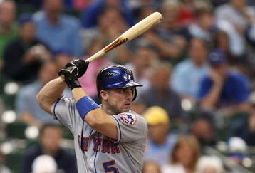 MILWAUKEE - JULY 1: David Wright #5 of the New York Mets bats against the Milwaukee Brewers during the game at Miller Park on July 1, 2009 in Milwaukee, Wisconsin.  The Mets won 1-0. (Photo by Jonathan Daniel/Getty Images)