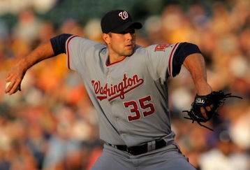 DENVER - JULY 06:  Starting pitcher Craig Stammen #35 of the Washington Nationals delivers against the Colorado Rockies during MLB action at Coors Field on July 6, 2009 in Denver, Colorado. Stammen collected the loss as the Rockies defeated the Nationals 1-0.  (Photo by Doug Pensinger/Getty Images)
