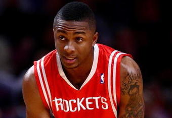 NEW YORK - JANUARY 26:  Von Wafer #13 of the Houston Rockets looks on against the New York Knicks on January 26, 2009 at Madison Square Garden in New York City.  NOTE TO USER: User expressly acknowledges and agrees that, by downloading and/or using this Photograph, User is consenting to the terms and conditions of the Getty Images License Agreement.  (Photo by Chris McGrath/Getty Images)