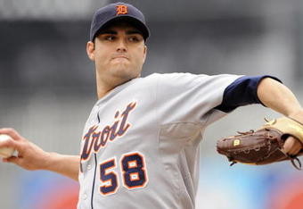 KANSAS CITY, MO - APRIL 26:  Starting pitcher Armando Galarraga #58 of the Detroit Tigers throws a pitch against the Kansas City Royals on April 26, 2009 at Kauffman Stadium in Kansas City, Missouri. (Photo by G. Newman Lowrance/Getty Images)