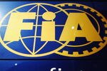 BARCELONA, SPAIN - APRIL 26:  FIA logo is seen on the side of their transporter following qualifying for the Spanish Formula One Grand Prix at the Circuit de Catalunya on April 26, 2008 in Barcelona, Spain.  (Photo by Clive Mason/Getty Images)