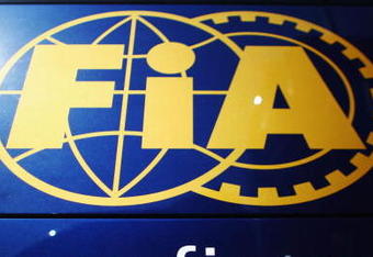 BARCELONA, SPAIN - APRIL 26:  FIA logo is seen on the side of their transporter following qualifying for the Spanish Formula One Grand Prix at the Circuit de Catalunya on April 26, 2008 in Barcelona, Spain.  (Photo by Clive Mason/Getty Images)
