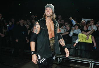 SYDNEY, AUSTRALIA - JUNE 15:  World Heavyweight Champion Edge walks to the ring during WWE Smackdown at Acer Arena on June 15, 2008 in Sydney, Australia.  (Photo by Gaye Gerard/Getty Images)