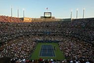 NEW YORK - SEPTEMBER 08:  A general view of Arthur Ashe Stadium before the start of the 2008 U.S. Open Men's Championship Match between Andy Murray of the United Kingdom and Roger Federer of Switzerland at the USTA Billie Jean King National Tennis Center on September 8, 2008 in the Flushing neighborhood of the Queens borough of New York City.  (Photo by Chris McGrath/Getty Images)