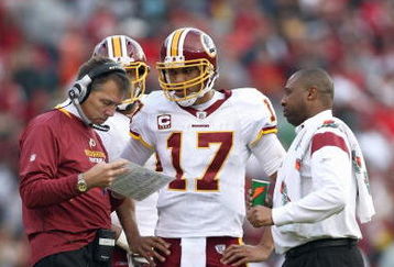 SAN FRANCISCO - DECEMBER 28:  Quarterback Jason Campbell #17 of the Washington Redskins listens to head coach Jim Zorn during the game against of the San Fransisco 49ers at Candlestick Park on December 28, 2008 in San Francisco, California. (Photo by: Jonathan Ferrey/Getty Images)