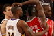 LOS ANGELES, CA - MAY 17:  Kobe Bryant #24 of the Los Angeles Lakers and Ron Artest #96 of the Houston Rockets get twisted up in the second quarter of Game Seven of the Western Conference Semifinals during the 2009 NBA Playoffs at Staples Center on May 17, 2009 in Los Angeles, California. NOTE TO USER: User expressly acknowledges and agrees that, by downloading and or using this photograph, User is consenting to the terms and conditions of the Getty Images License Agreement.  (Photo by Stephen Dunn/Getty Images)
