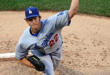 NEW YORK - JULY 07:  Clayton Kershaw #55 of the Los Angeles Dodgers pitches against the New York Mets on July 7, 2009 at Citi Field in the Flushing neighborhood of the Queens borough of New York City.  (Photo by Jim McIsaac/Getty Images)