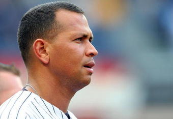 NEW YORK - JULY 01:  Alex Rodriguez #13 of the New York Yankees looks on against the Seattle Mariners on July 1, 2009 at Yankee Stadium in the Bronx borough of New York City. The Yankees defeated the Mariners 4-2.  (Photo by Jim McIsaac/Getty Images)