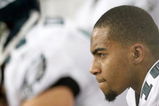 GLENDALE, AZ - JANUARY 18:  Wide receiver DeSean Jackson #10 of the Philadelphia Eagles sits on the bench at the end of the NFC championship game against the Arizona Cardinals on January 18, 2009 at University of Phoenix Stadium in Glendale, Arizona. The Cardinals defeated the Eagles 32-25 to advance to the Super Bowl.  (Photo by Chris Graythen/Getty Images)