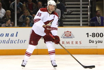 SAN JOSE, CA - MARCH 28:  Ed Jovanovski #55 of the Phoenix Coyotes skates against the San Jose Sharks during an NHL game on March 28, 2009 at HP Pavilion at San Jose in San Jose, California.  (Photo by Jed Jacobsohn/Getty Images)