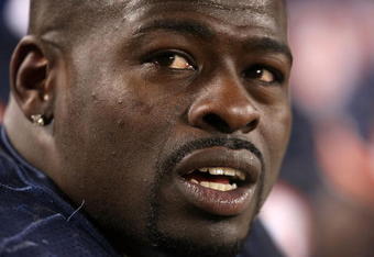 CHICAGO - DECEMBER 11:  Alex Brown #96 of the Chicago Bears looks on against the New Orleans Saints at Soldier Field on December 11, 2008 in Chicago, Illinois.  (Photo by Jonathan Daniel/Getty Images)