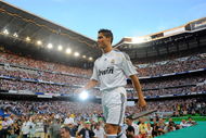 MADRID, SPAIN - JULY 06:  New Real Madrid player Cristiano Ronaldo is presented to a full house at the Santiago Bernabeu stadium on July 6, 2009 in Madrid, Spain.  (Photo by Denis Doyle/Getty Images)