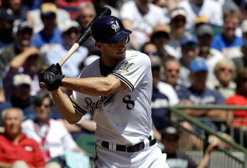 MILWAUKEE - MAY 14: Ryan Braun #8 of the Milwaukee Brewers prepares to hit the ball against the Florida Marlins on May 14, 2009 at Miller Park in Milwaukee, Wisconsin. The Brewers defeated the Marlins 5-3. (Photo by Jonathan Daniel/Getty Images)